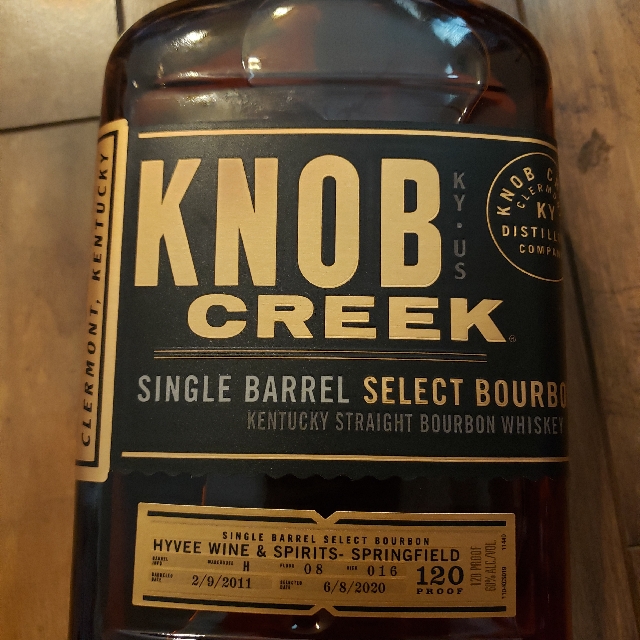 Knob Creek Single Barrel Select 9 year W-H F-08 R-016 (HYVEE WINE AND SPIRITS 2020)