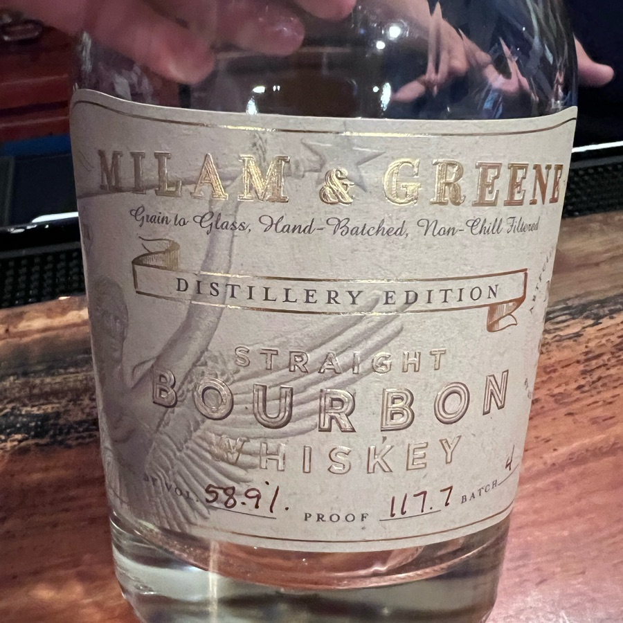 Milam & Greene Distillery Edition Straight Bourbon Whiskey (Batch #4)