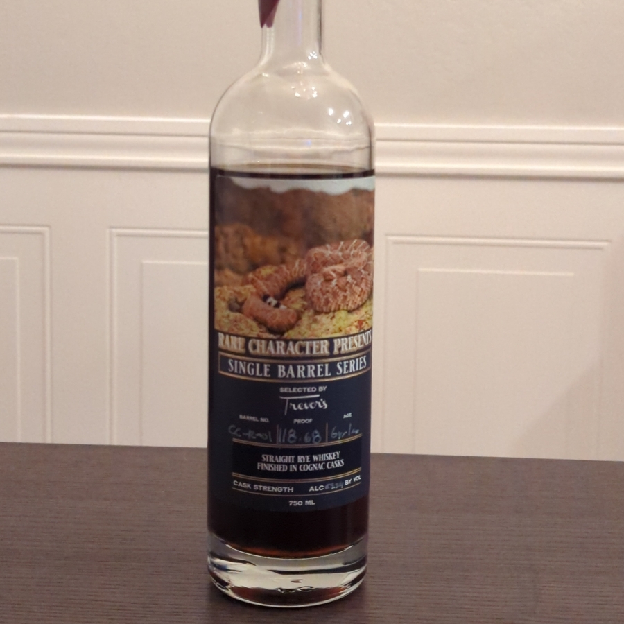 Rare Character Single Barrel Straight Rye Whiskey Finished in Cognac Casks