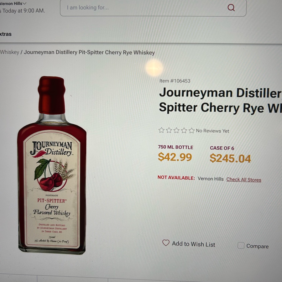 Journeyman distiller aspitter Cherry rye whiskwy