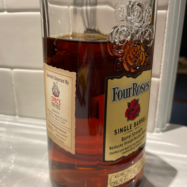 Four Roses Single Barrel Private Select Barrel Strength OBSQ Recipe (Specs 2020)