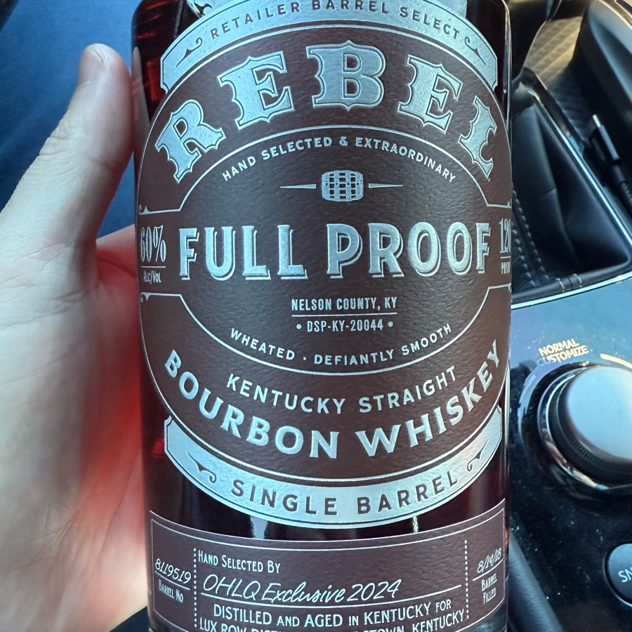 Rebel Full Proof Single Barrel Bourbon (OHLQ Exclusive 2024)