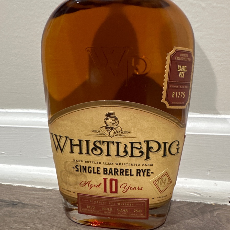 WhistlePig Single Barrel Rye 10 Year Barrel #81775