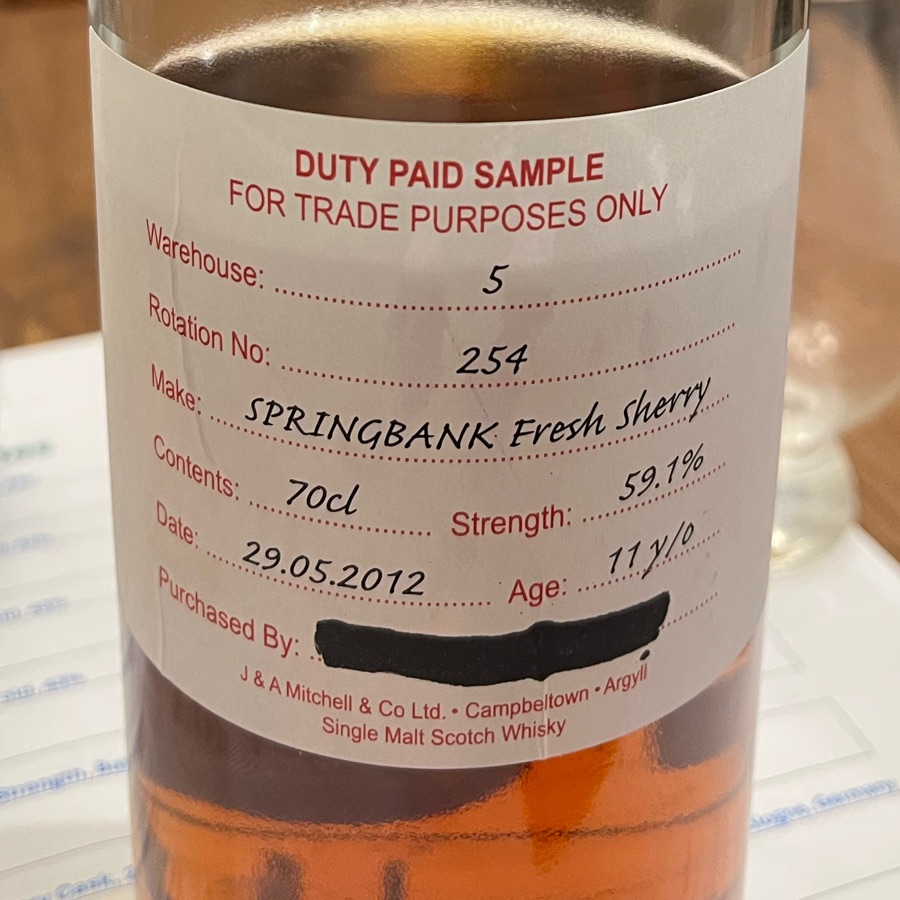 Springbank Fresh Sherry 2012 11 Years