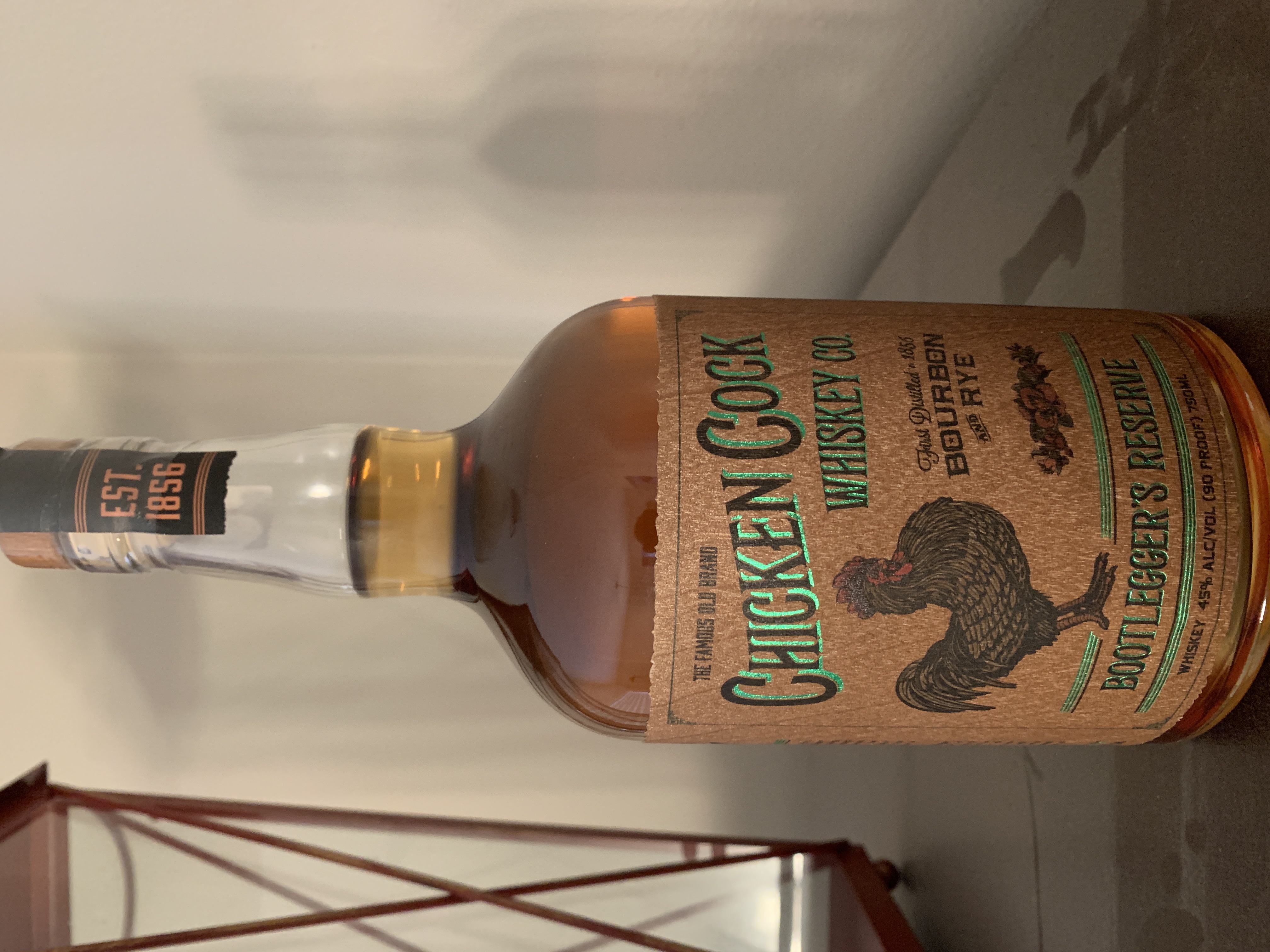 Chicken Cock Bootlegger's Reserve Whiskey