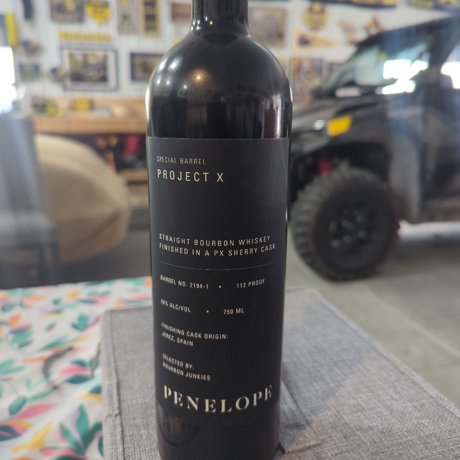 Penelope Project X Straight Bourbon Whiskey Finished on a PX Sherry Cask Selected by Bourbon Junkies