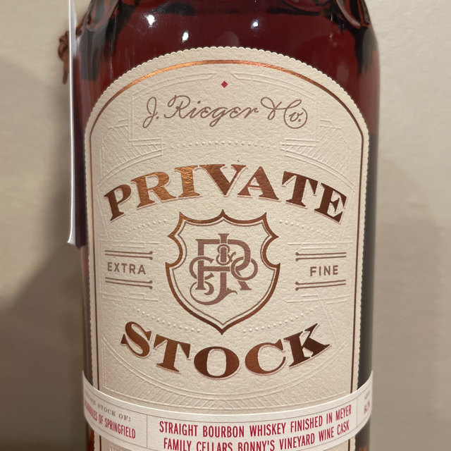 J. Rieger & Co. Private Stock Meyer Family Cellars Bonny's Vineyard Wine Cask Finish