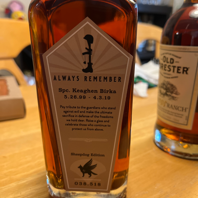 Copper Sky Limited Release Whiskey (Sheepdog Edition for Spc. Keaghen Birka / by Texas Whiskey Crew)