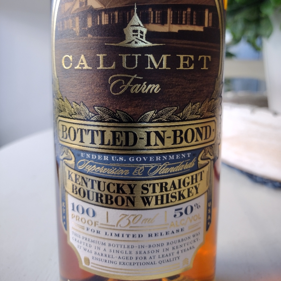 Calumet Farms Bottled in Bond Straight Bourbon Whiskey