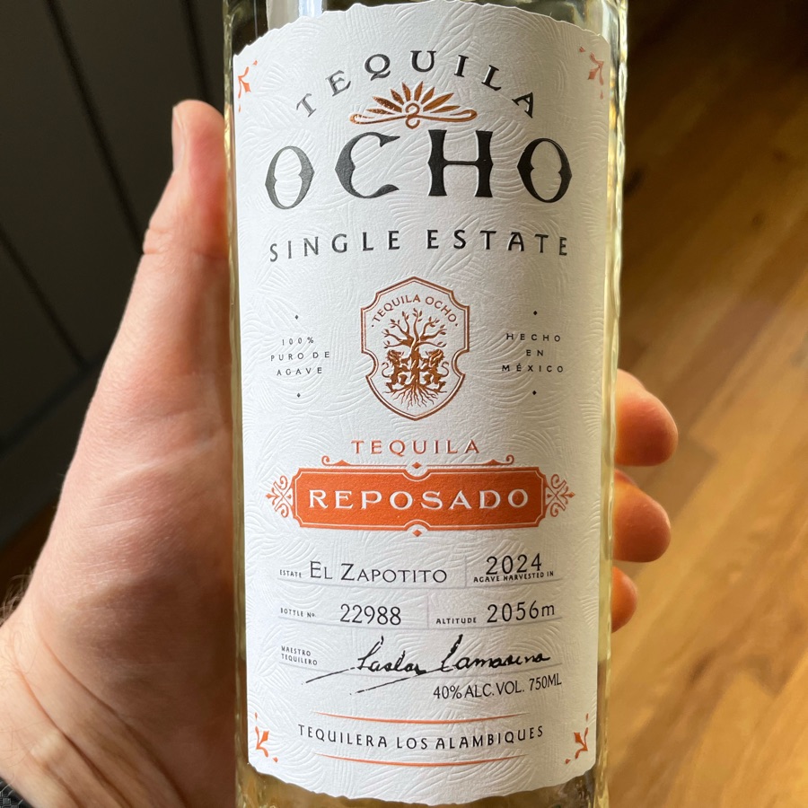Tequila Ocho Reposado El Zapotito 2024