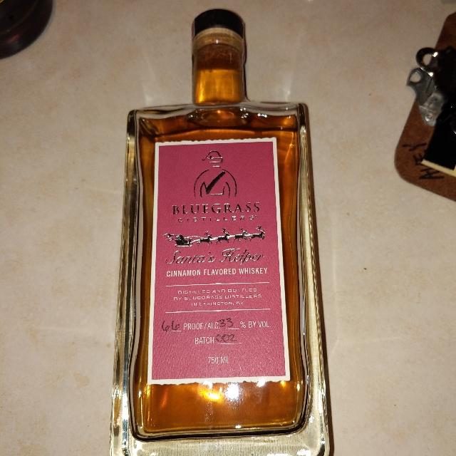 Bluegrass Distillers Santa's Helper Cinnamon flavored Whiskey