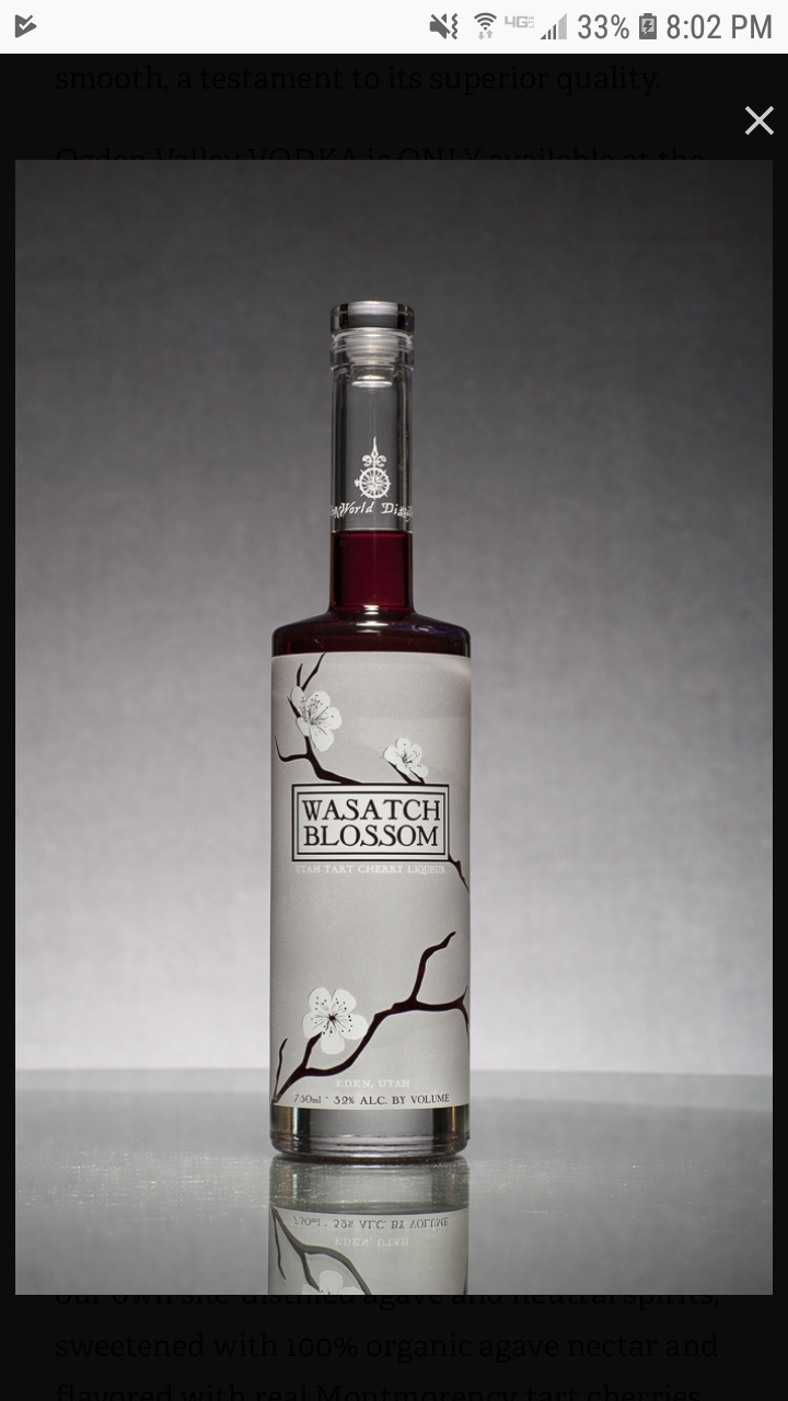 New World Distilling, Wasatch Blossom Utah Tart Cherry Liqueur