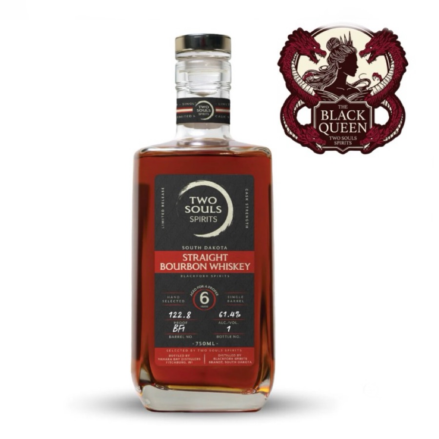 Two Souls Spirits, The Black Queen: 6-Year South Dakota Straight Bourbon Whiskey Featuring BlackFork Farms