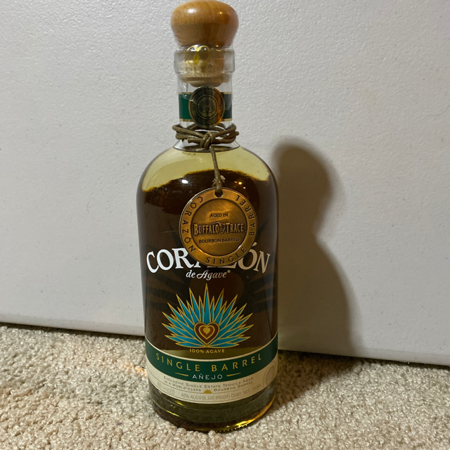 Corazon Single Barrel Anejo aged in Buffalo Trace Bourbon Barrels