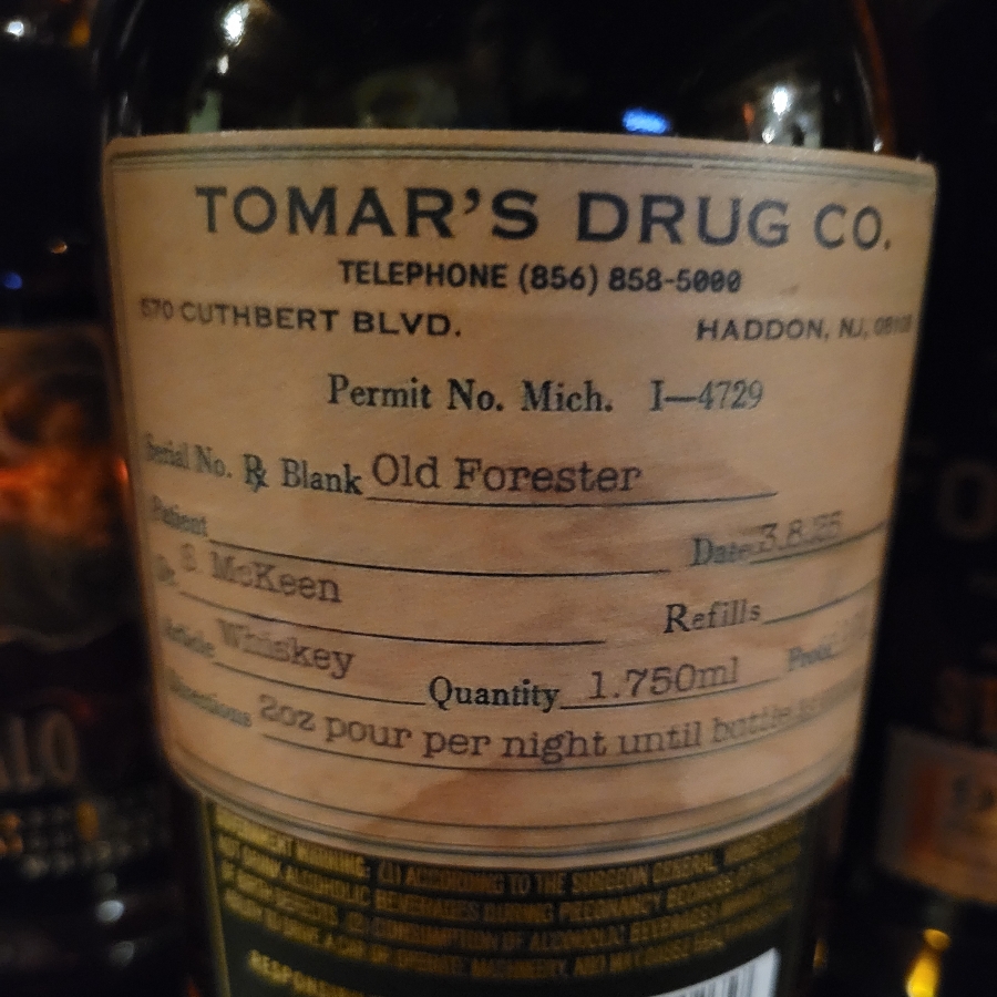 Old Forester Single Barrel I4 Tomar's Drug Co. Pick