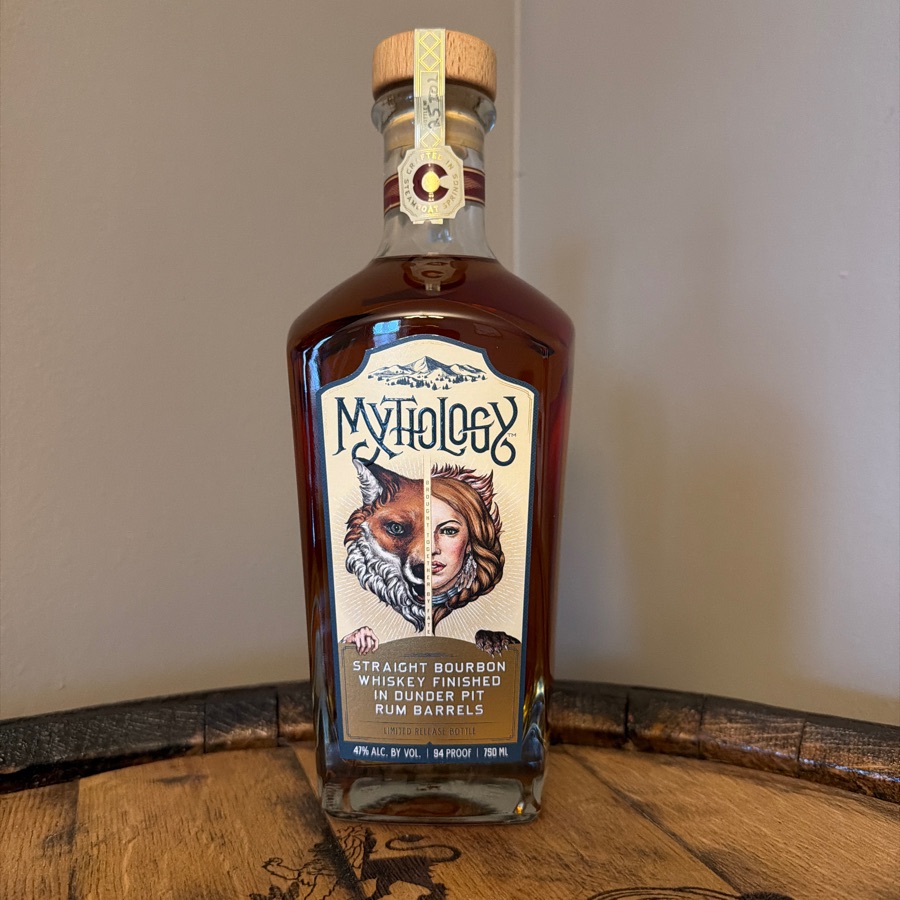 Mythology Straight Bourbon Whiskey finished in dunder pit rum barrels