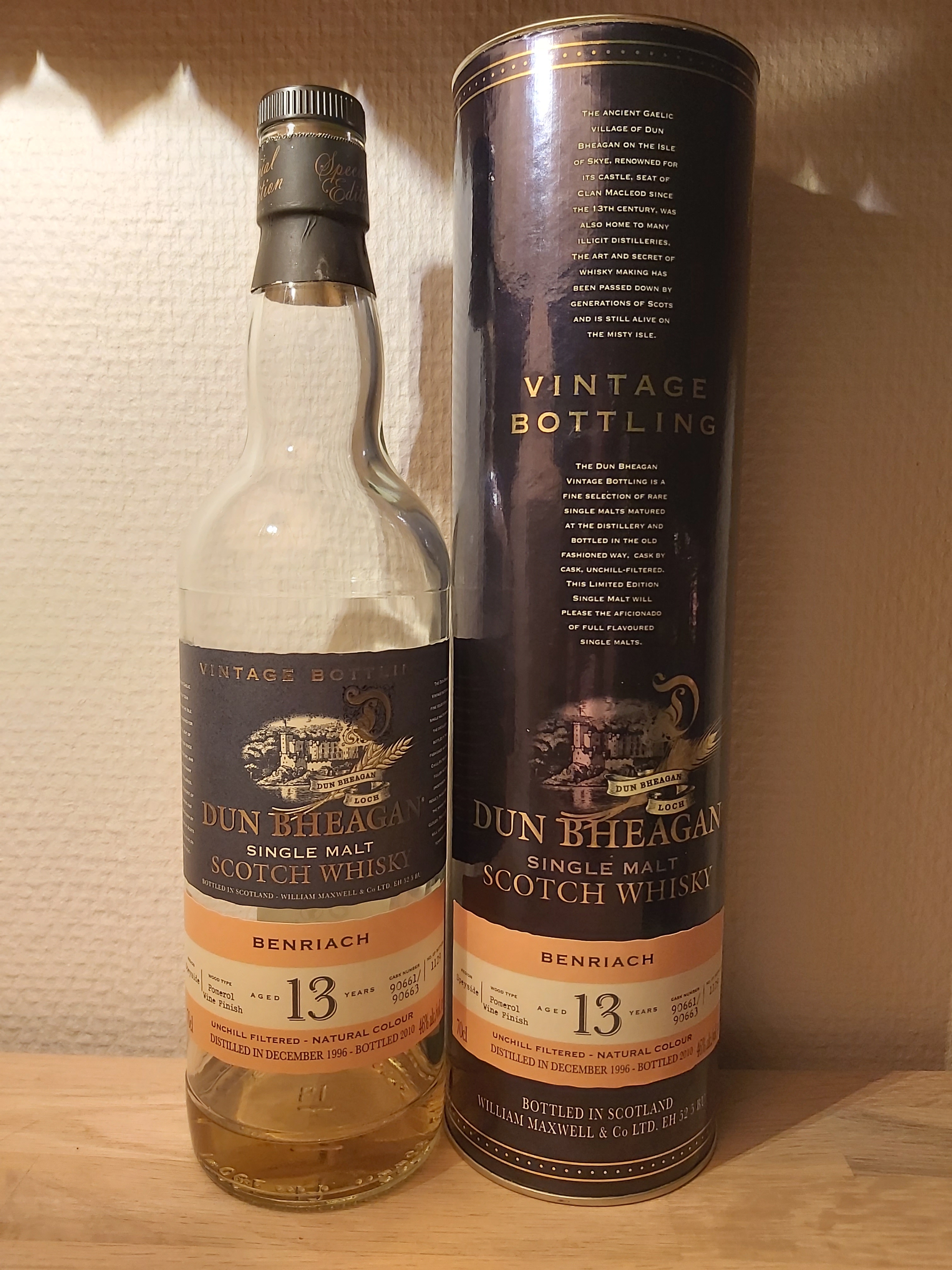 Benriach 1996 13 Year Dun Bheagan (Ian Macleod)