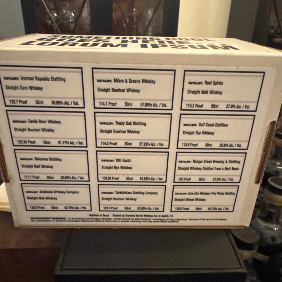 Crowded Barrel Balcones Single Malt - part of Twelve Days Texas Whiskey