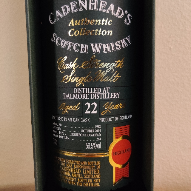 Dalmore 22 (1992) (Cadenhead's Authentic Collection)