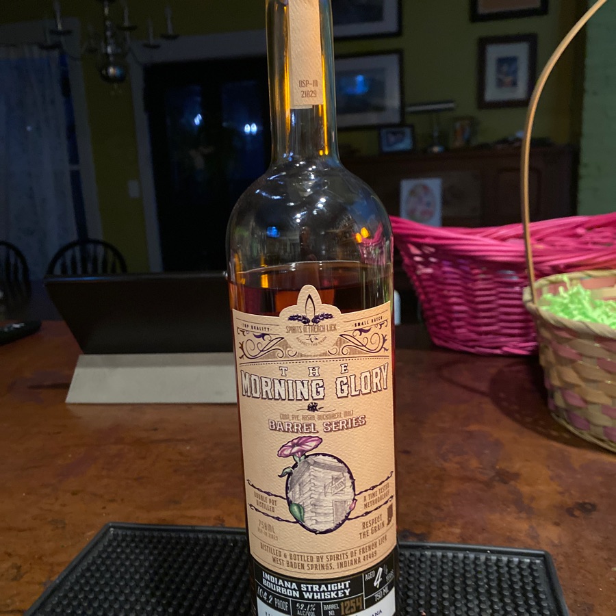 The Morning Glory: Barrel Series; Indiana Liquor Group Pick. Barrel no. 1254
