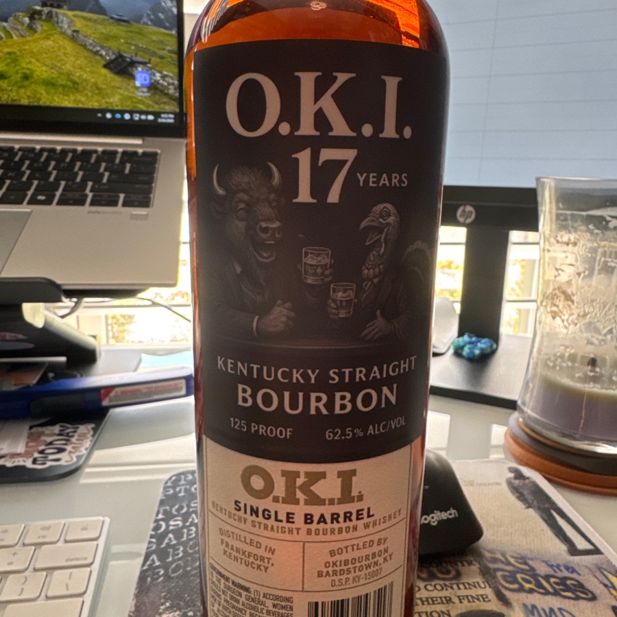DFWWC O.K.I. Single barrel Kentucky Street urban whiskey 17 year, bottle 82 of 109