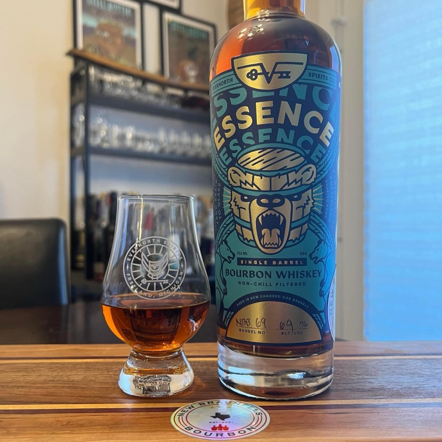 EverNorth Spirits Co. Essence Single Barrel Bourbon Whiskey Non-Chill Filtered (Barrel # NBB 69 New Braunfels Bourbon)
