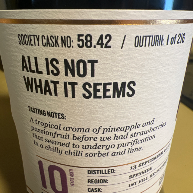 SMWS 58.42 ("All Is Not What It Seems")