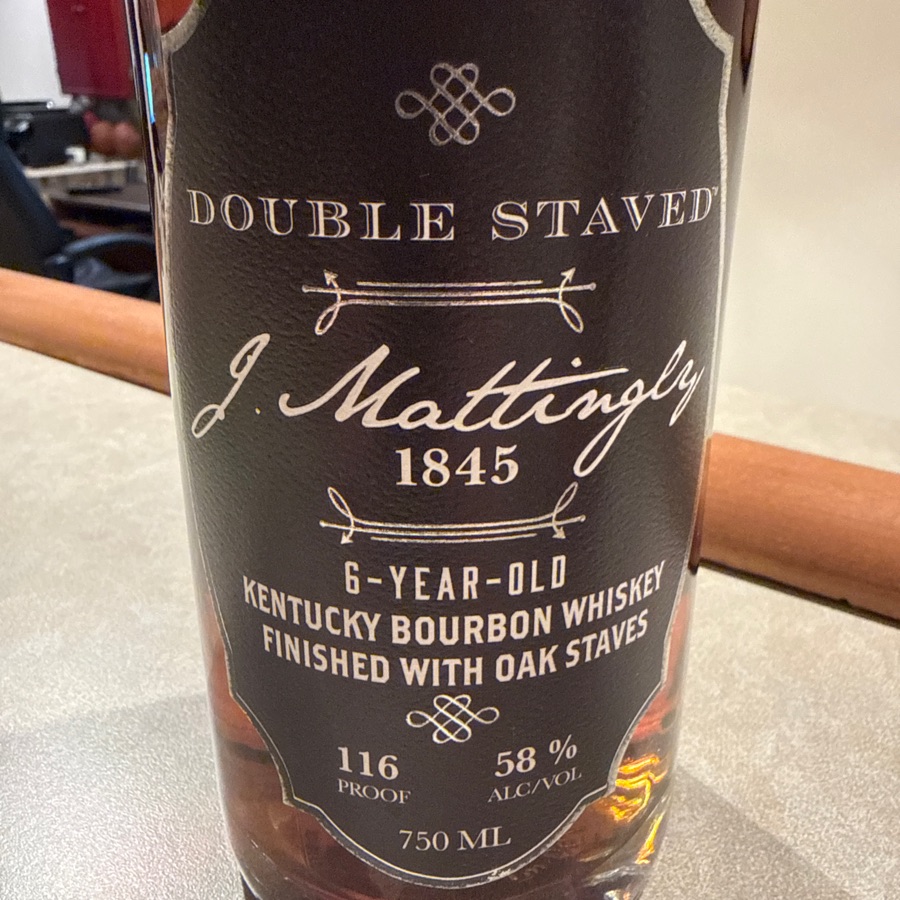 J. Mattingly Double Staved 6-Year-old Kentucky Bourbon Whiskey Finished with Oak Staves