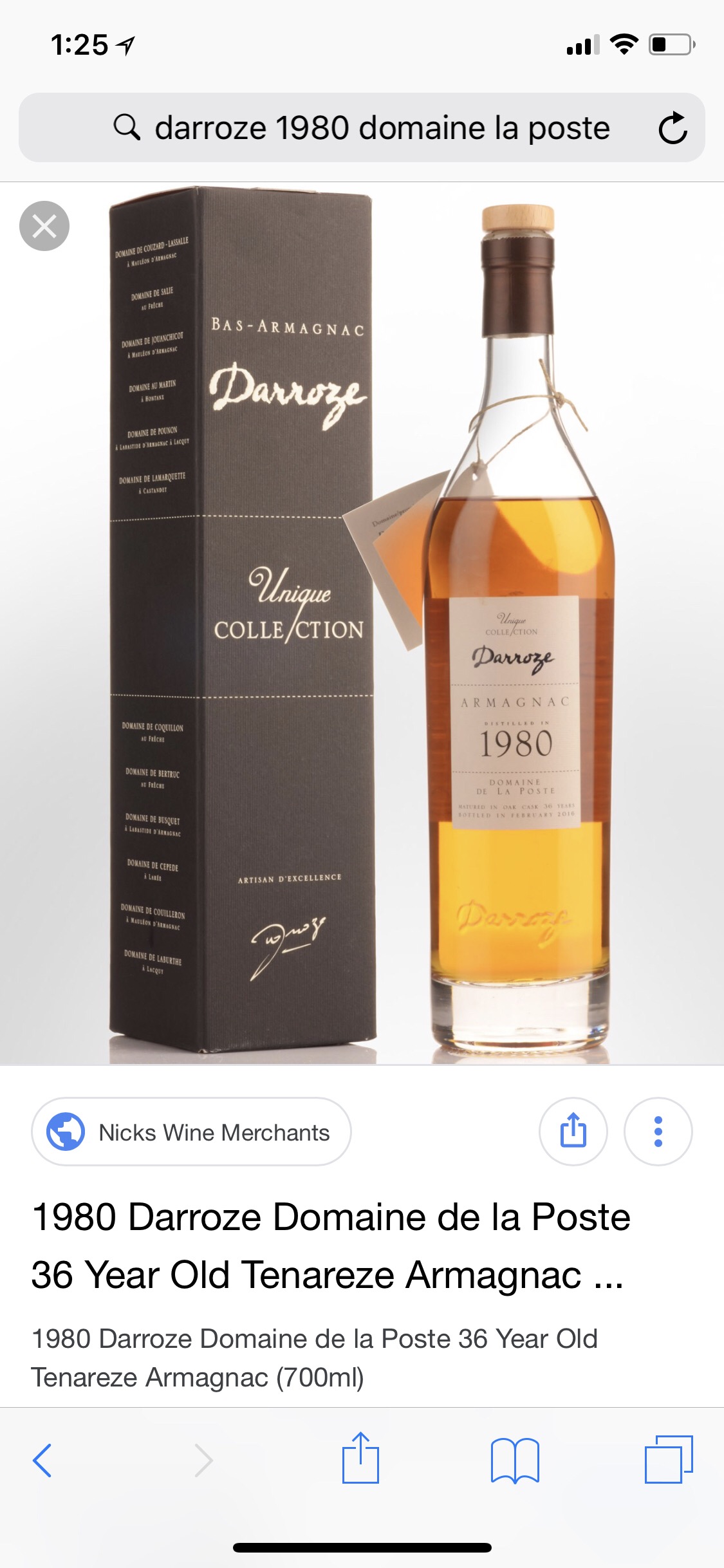 Darroze "Domaine de la Poste" 1980 Armagnac