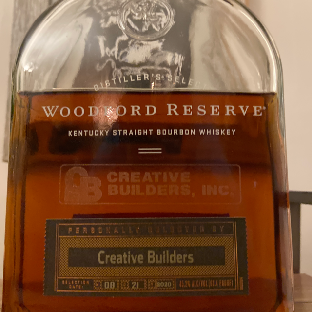 Woodford Reserve Personally Selected by CREATIVE BUILDERS