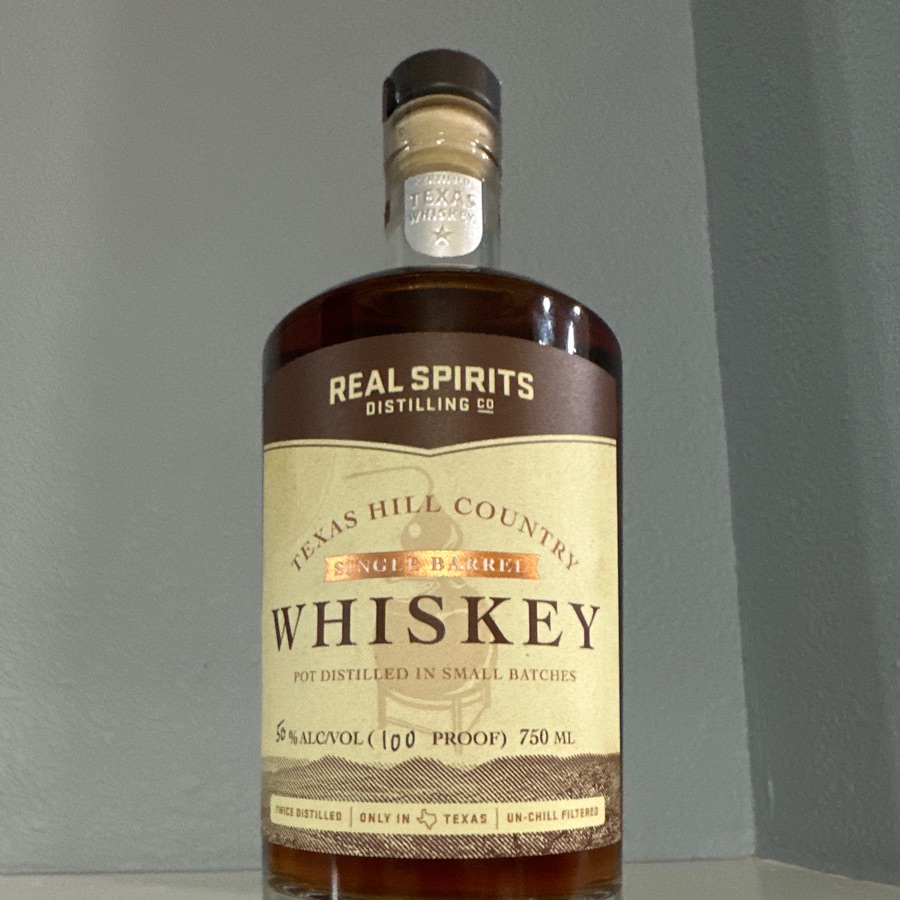 Real Spirits Texas Hill Country Single Barrel Whiskey