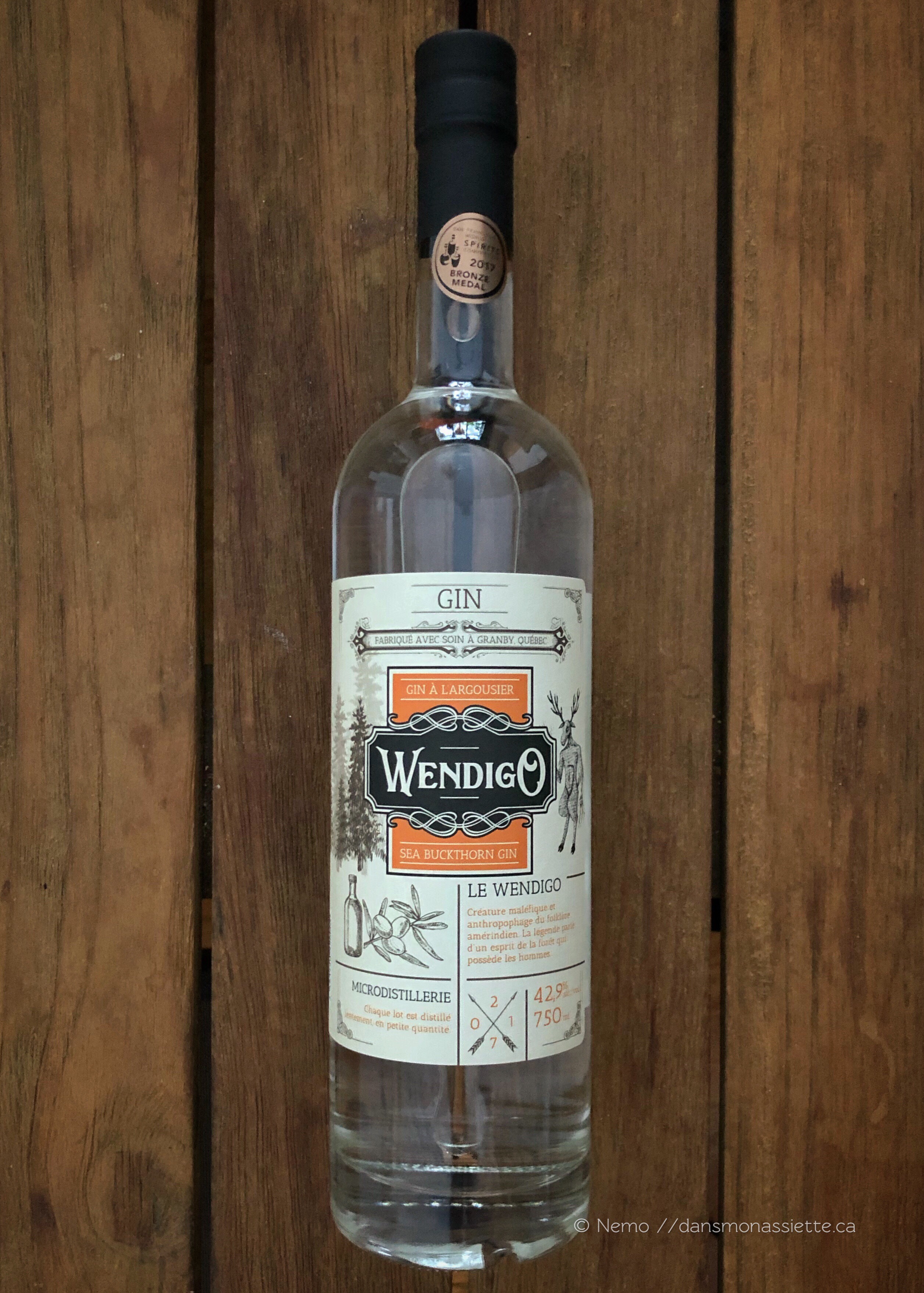 Wendigo Gin à l'Argousier