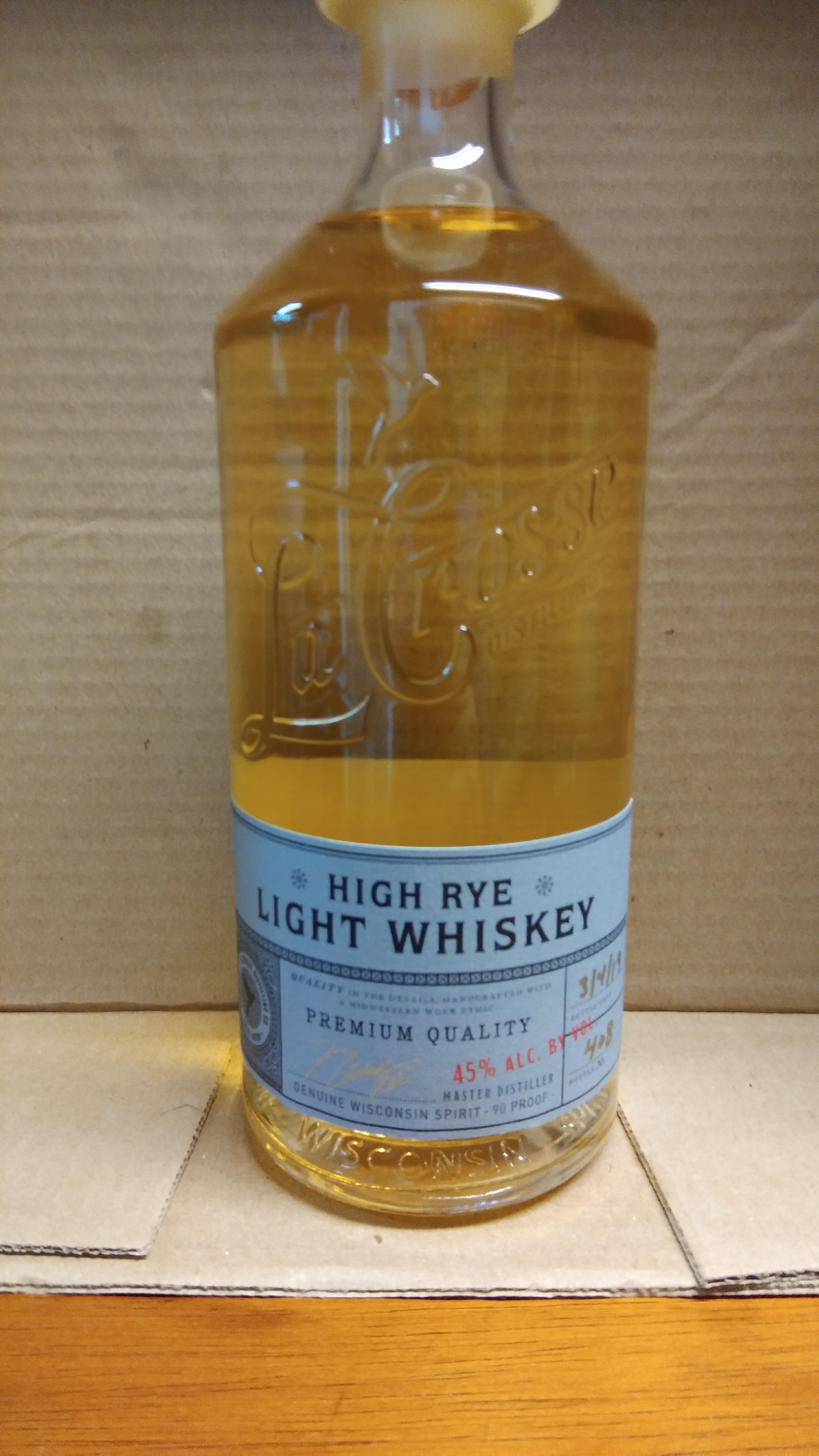 La Crosse High Rye Light Whiskey