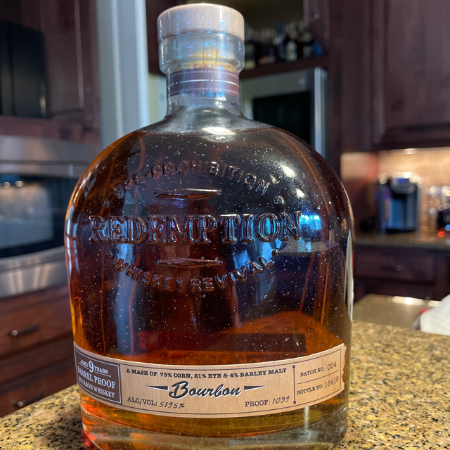 REDEMPTION BOURBON BARREL PROOF 9 Year (2022 Batch 4)