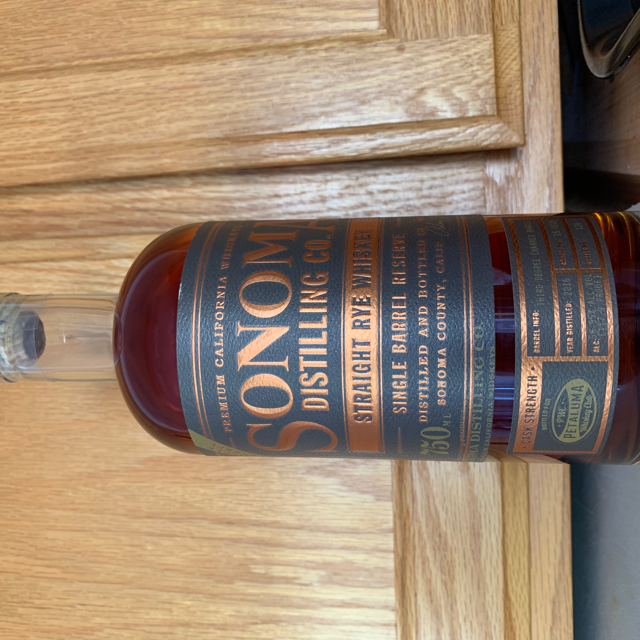 Sonoma Distilling Co. Single Barrel Reserve Straight Rye Whiskey