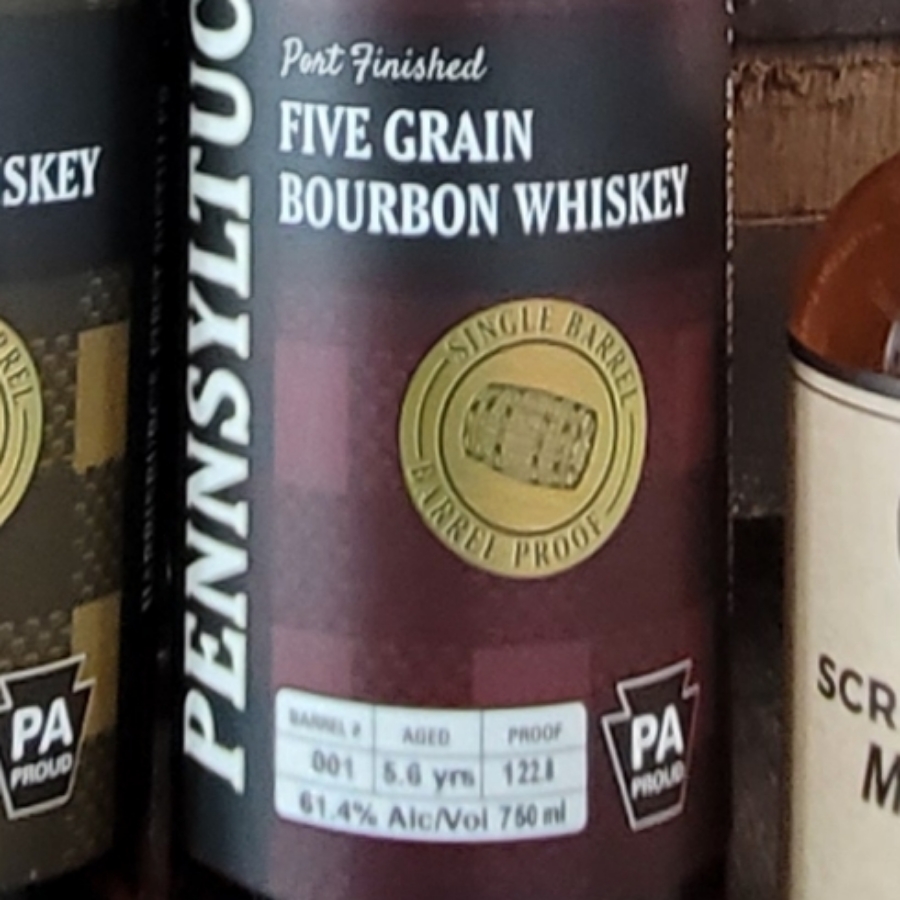 Midstate Distillery Pennsyltucky Port Finished 5 Grain Bourbon Whiskey Single Barrel Barrel Proof