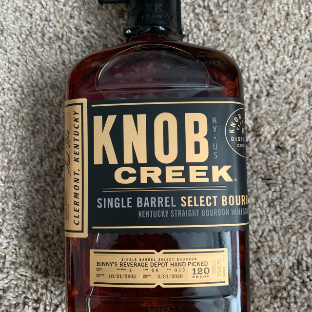 Knob Creek Single Barrel Select (Binny's Handpick) E-6-17 15 Year Old