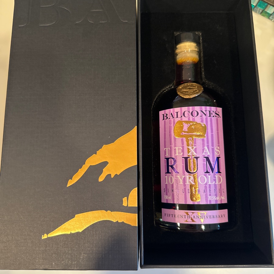 Balcones XVth anniversary Texas Rum 10 year old