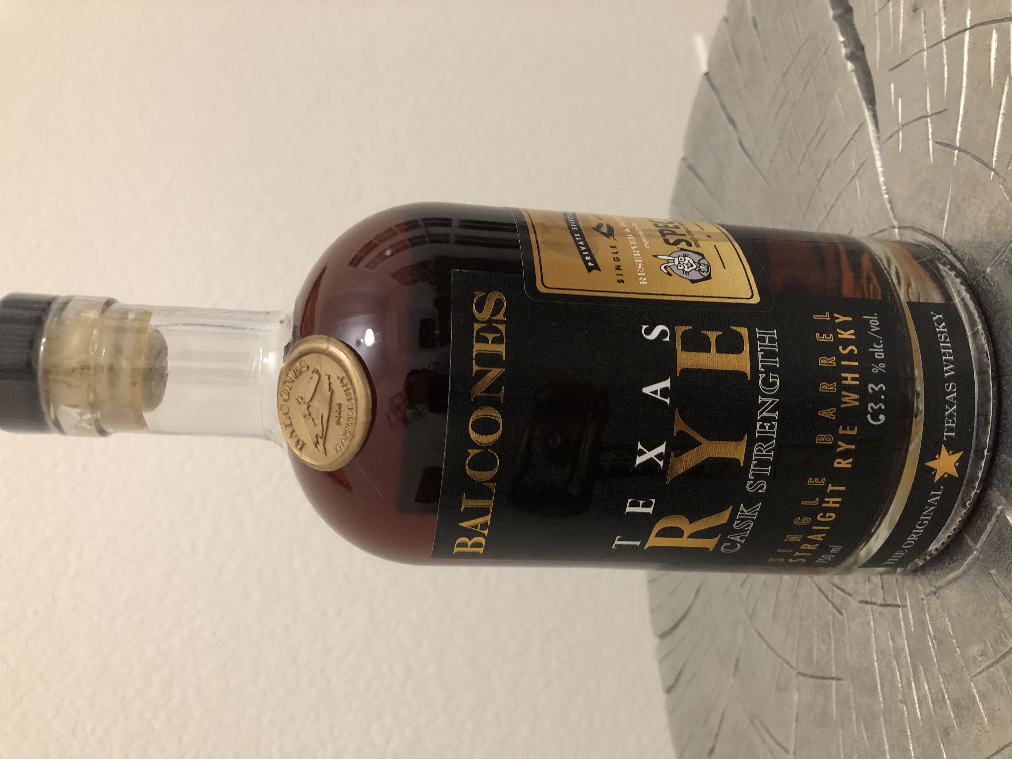 Balcones Texas Rye Cask Strength Single Barrel (Spec's Pick)