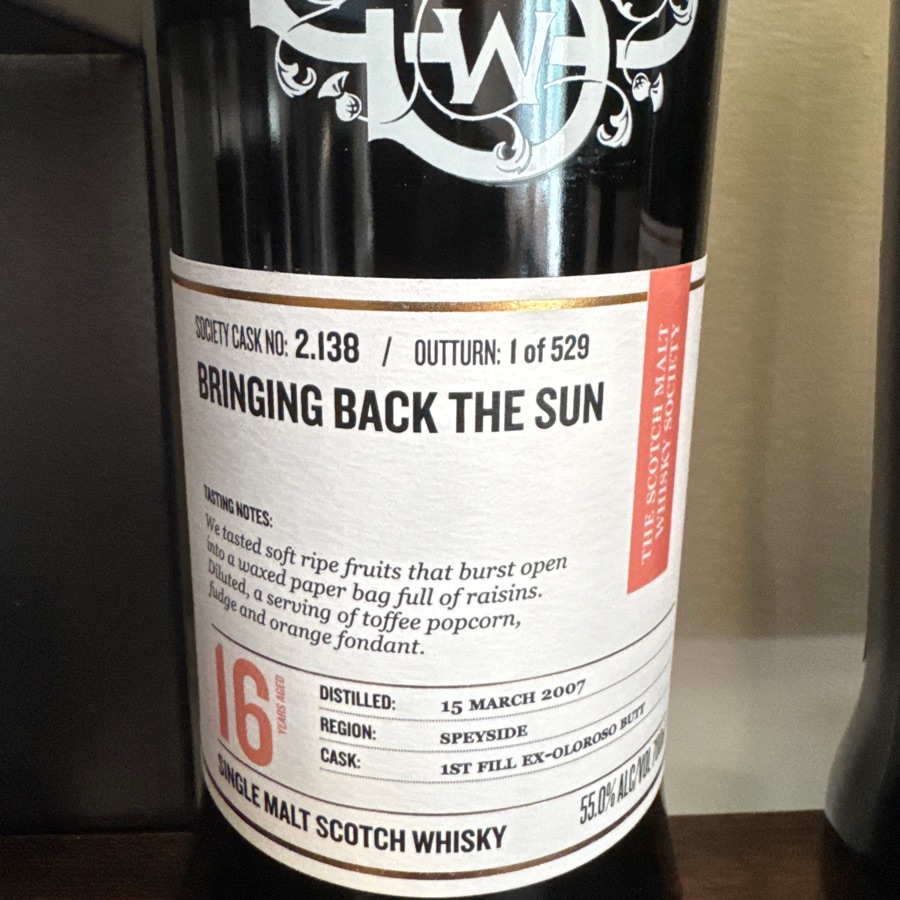 SMWS 2.138 Bringing Back the Sun (Glenlivet)