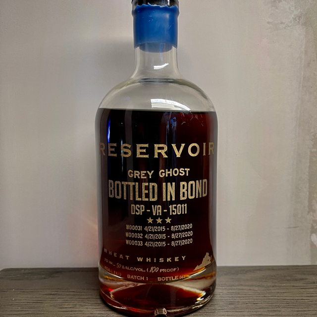 Reservoir Grey Ghost Wheat Whiskey bottled in bond