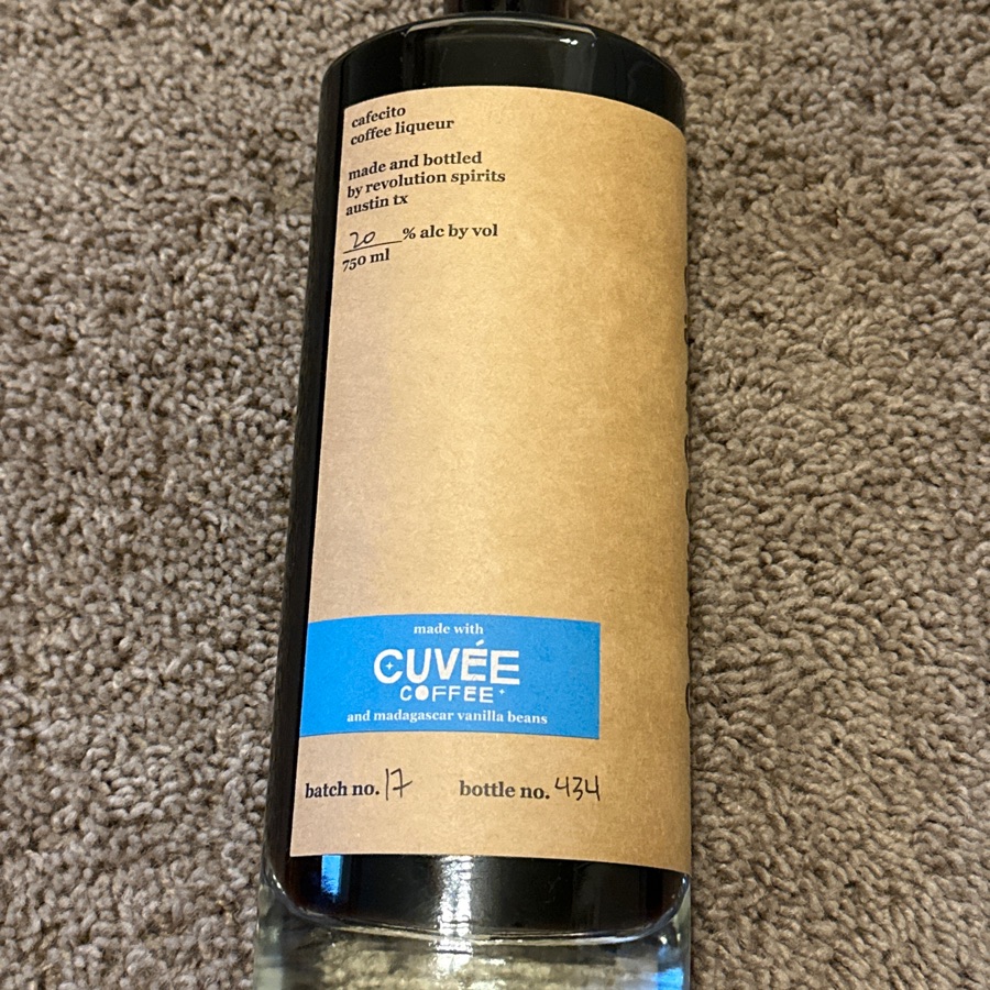 Revolution Spirits Cafecito Coffee Liqueur made with Cuvée Coffee and Madagascar vanilla beans