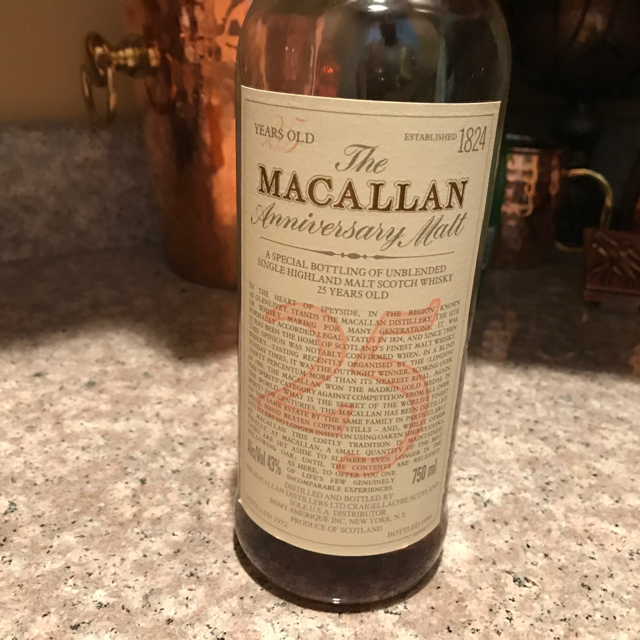 Macallan Anniversary Malt 25 Year Old No Vintage
