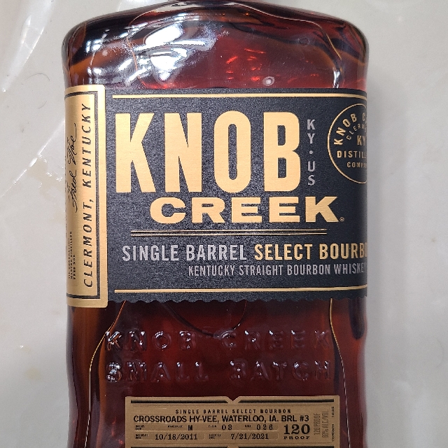 Knob Creek Single Barrel Select Bourbon (W-M F-3 R-26 Crossroads Hy-Vee brl #3)