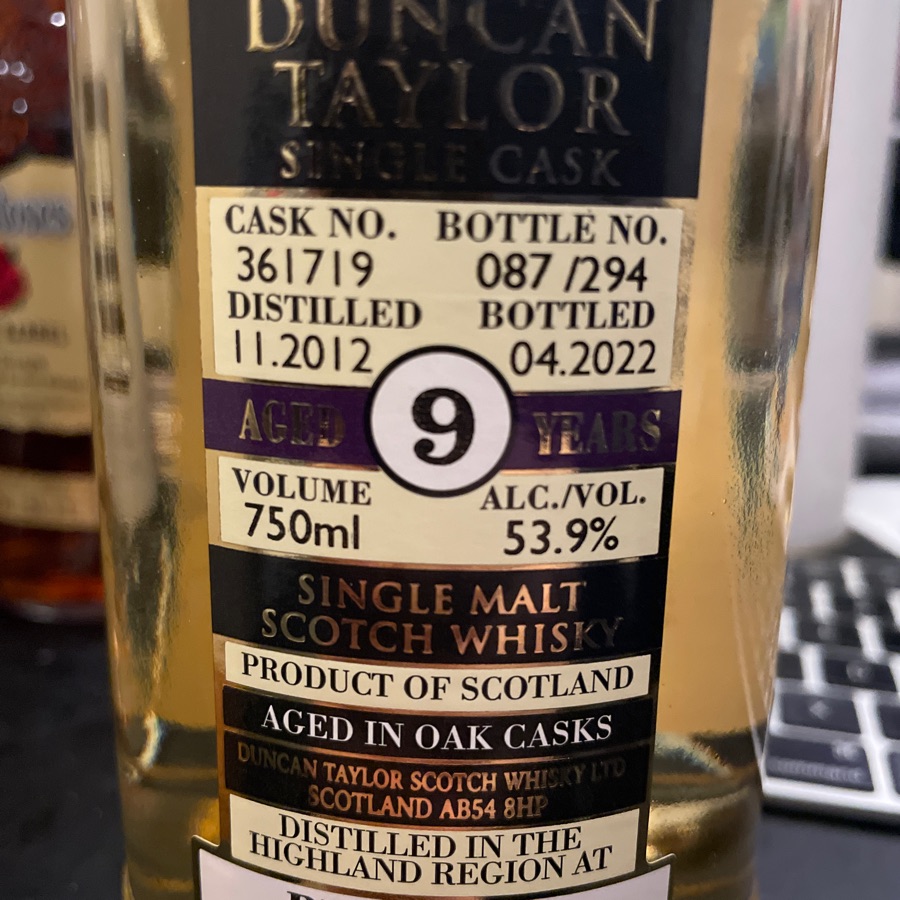 Ben Nevis 2012 Single Cask 9 Years Old (Duncan Taylor)