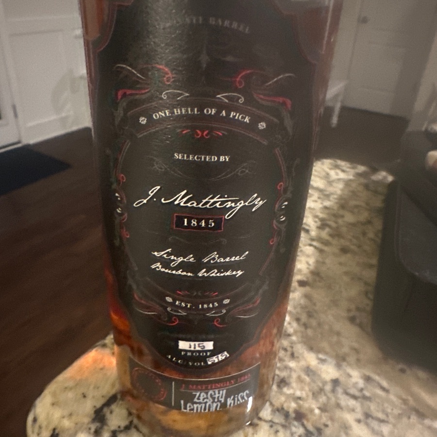 J Mattingly Single Barrel Bourbon  Zesty Lemon Kiss