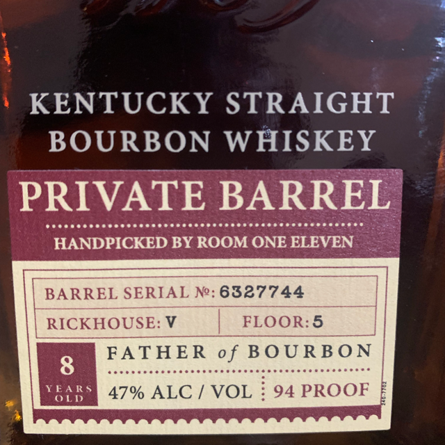 Elijah Craig Single Barrel Handpicked by Room One Eleven
