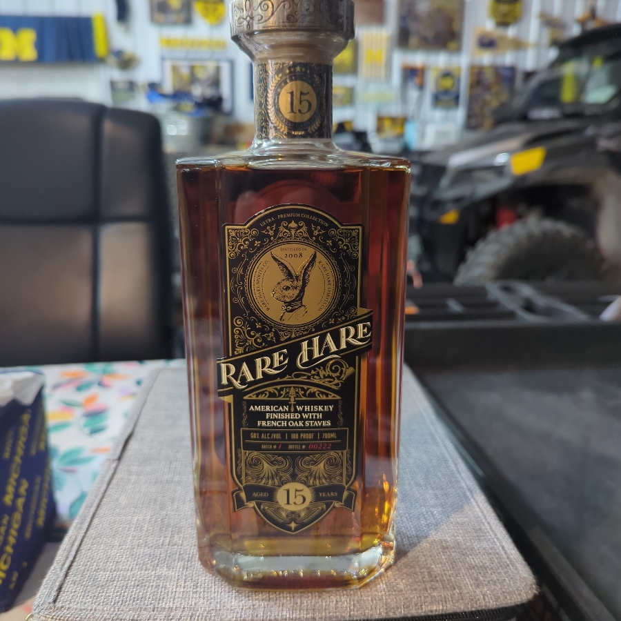 Rare Hare American Whiskey Finished with French Oak Staves Aged 15 Years