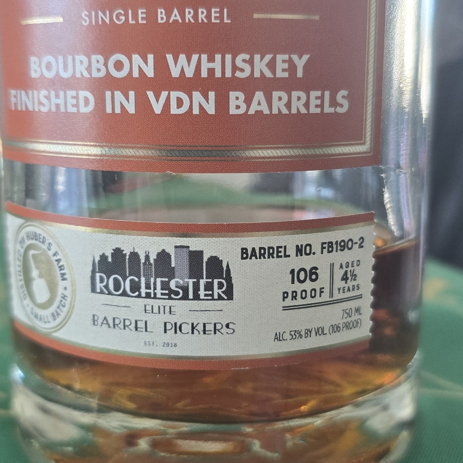 Starlight Single Barrel Bourbon finished in VDN barrels (Roc Elite)