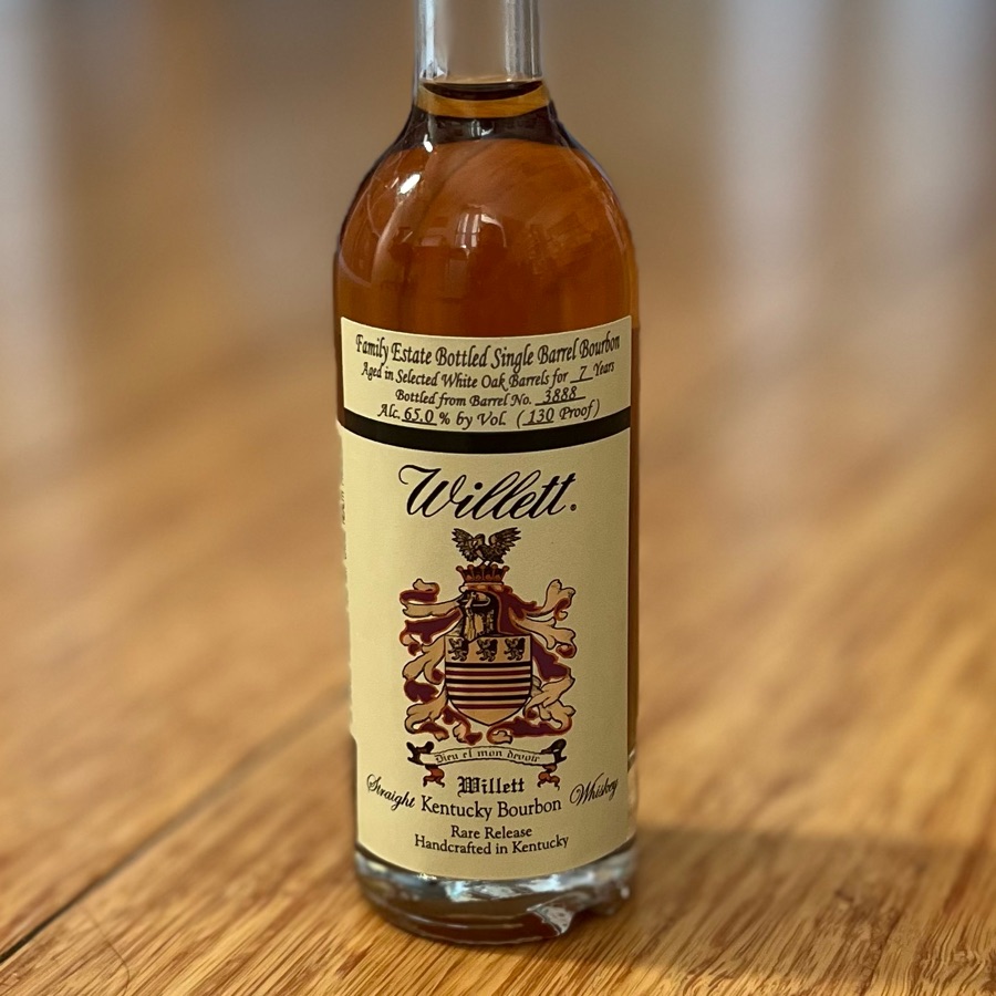 Willet Family Estate Bottled Single Barrel Bourbon 7 year Barrel no. 3888